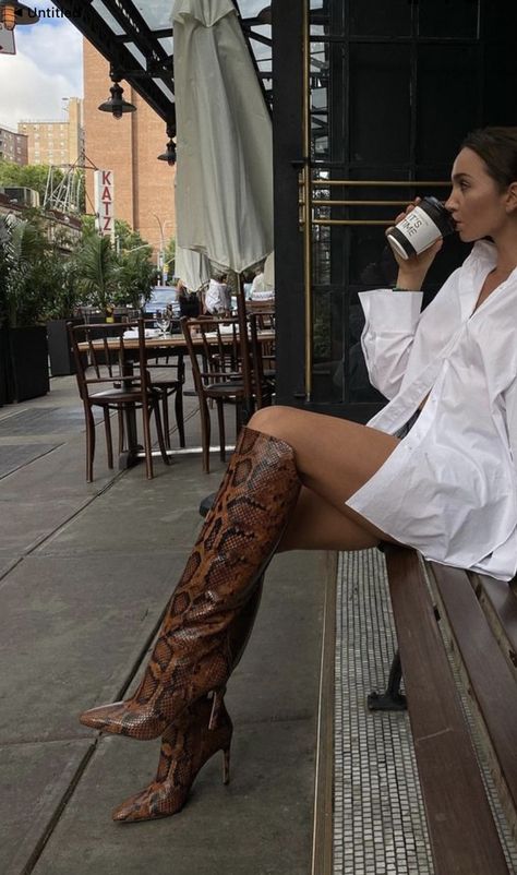 Snake Leather Boots Outfit, Snake Knee High Boots Outfit, Bronze Heels Outfit, Crocodile Skin Boots, Snake Print Knee High Boots Outfit, Brown Snake Skin Boots Outfit, Snake Print Boots Outfit Fall, Brown Crocodile Boots Outfit, Brown Snakeskin Boots Outfit