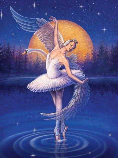 Swan Lake Ballet, Ballet Painting, Diamond Drawing, Ballet Art, Diamond Paintings, Lake Art, Mosaic Wall Art, Cross Paintings, Swan Lake