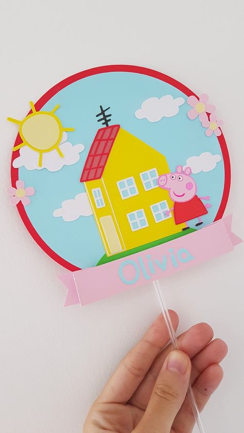 Peper Pig, Pig Cake Topper, Peppa Pig Party Decorations, Peppa Pig Cake Topper, Papa Pig, Peppa Pig Cake, Baby Birthday Decorations, Peppa Pig Birthday Party, Pepa Pig