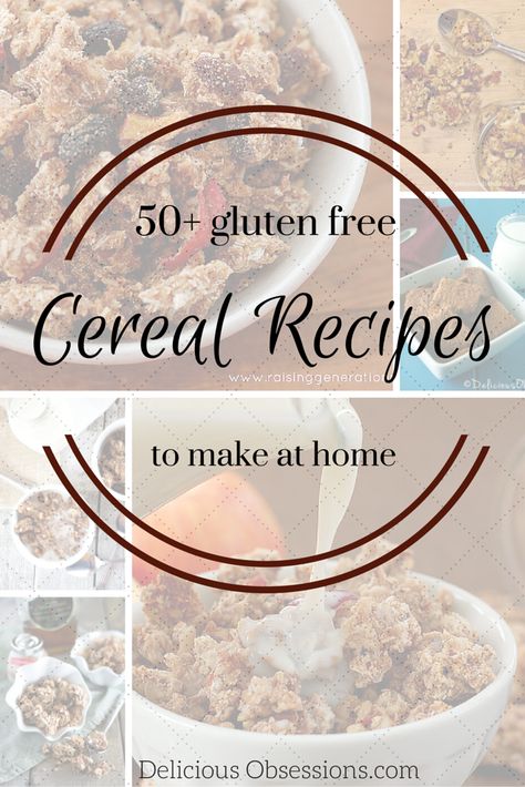 50+ gluten free cereal recipes Homemade Gluten Free Cereal, Gluten Free Cereal Recipe, Grain Free Cereal Recipe, Great Grains Cereal Recipes, Food Replacements, Great Grains Cereal, Primal Breakfast, Paleo Breakfasts, Gf Meals