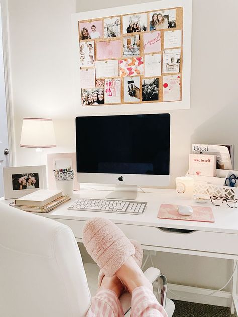 Writer's Office, Spa Vibes, Lady Cave, Girly Office, Work Cubicle, Pretty Office, Start A Business From Home, Work Office Decor, Pink Office