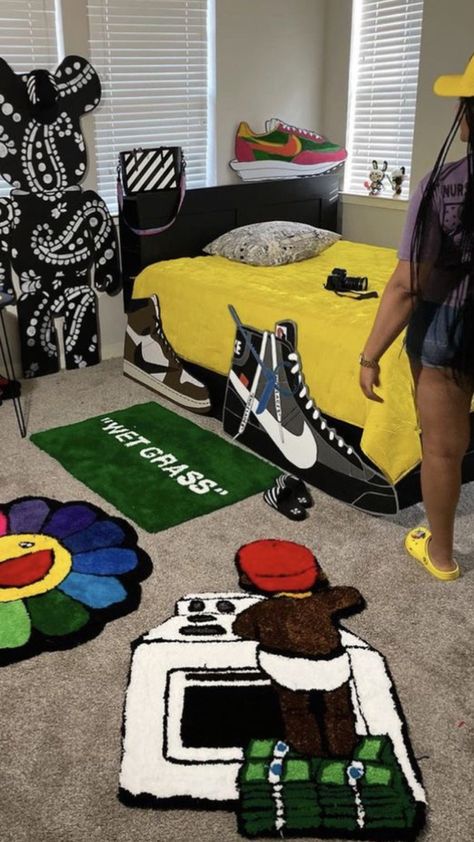 Hype Rugs, Hypebeast Rug Ideas, Hybeast Room Ideas, Hypebeast Tapestry, Hybeast Rugs, Hypebeast Room, Dorm Room Styles, House Interior Design Styles, Chill Room