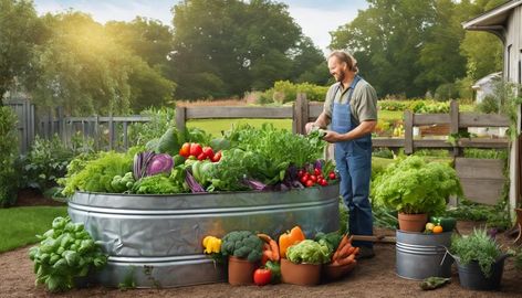 How To Make A Galvanized Stock Tank Vegetable Garden Stock Tank Vegetable Garden, Stock Tank Planters, Stock Tank Garden, Galvanized Water Tank, Large Stock Tank, Stock Tank Gardening, Planting Flowers From Seeds, Galvanized Stock Tank, Companion Gardening