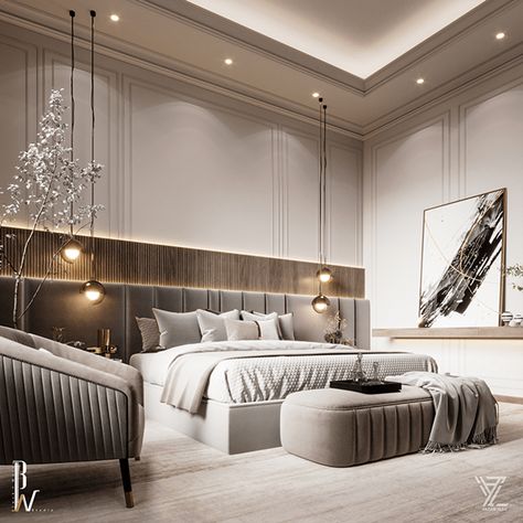 Neo Classical Bedroom, New Classic Bedroom, Modern Classic Bedroom, Bedroom Design Luxury, Classic Bedroom Design, Bedroom Design Modern, Modern Classic Interior, Bedroom Interior Design Luxury, Modern Luxury Bedroom