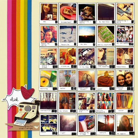 Elementary Yearbook, January Photo Challenge, Instagram Polaroid, Yearbook Inspiration, Yearbook Template, Ani Difranco, Yearbook Class, Yearbook Staff, Yearbook Spreads