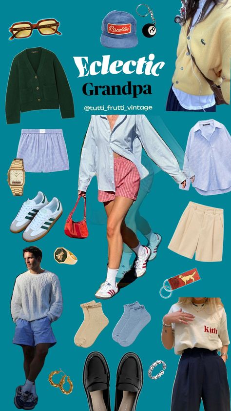 #eclecticgrandpa #fashion #grandpacore Grandpacore Outfits, Electic Granpa, Eclectic Grandpa Fashion, Grandpa Fashion, Uni Fits, Eclectic Grandpa, Grandpa Core, Grandpa Style, Eclectic Aesthetic