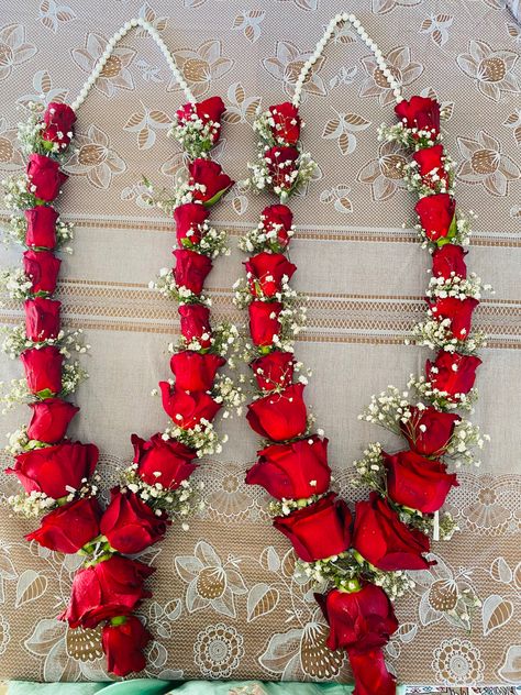 Follow my youtube for more video Red Rose Varmala, Red Rose Garland, Jai Mala, Rose Garland Wedding, Ganpati Decoration Theme, Indian Wedding Garland, Outdoor Tent Wedding, Decoration Theme, Flower Garland Wedding