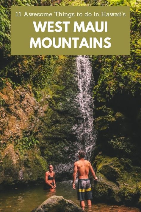 11 Awesome Things to do in the West Maui Mountains | Makamakaole Stream Falls #simplywander #maui #westmountains #Makamakaole Maui Camping, Maui Waterfalls, Hawaii 2023, Hawaiian Honeymoon, Best Beaches In Maui, Hawaii Cruise, Hawaii Trip Planning, Hawaii Vacation Tips, Adventure Places