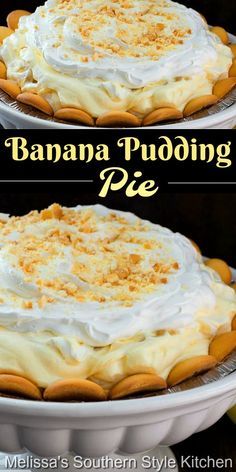 Banana Pudding Pie Recipe, Banana Pudding Pie, Pudding Pie Recipes, Banana Pudding Pies, Banana Pudding Desserts, Banana Cream Pie Recipe, No Bake Banana Pudding, Southern Banana Pudding, Recipes Banana