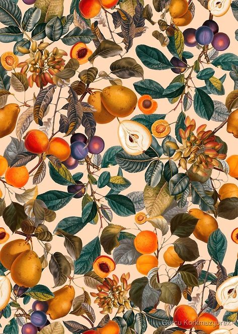 Kitchen Painting Art, Fruit Wallpaper, Vintage Fruit, Fruit Painting, Jackson Pollock, Fruit Print, Fruit Pattern, Fruit Art, Vintage Botanical