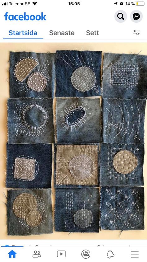 Boro Stitching, Mending Clothes, Textile Art Embroidery, Patio Furniture Ideas, Sashiko Embroidery, Sew Ins, Pola Sulam, Ideas Patio, Denim Crafts