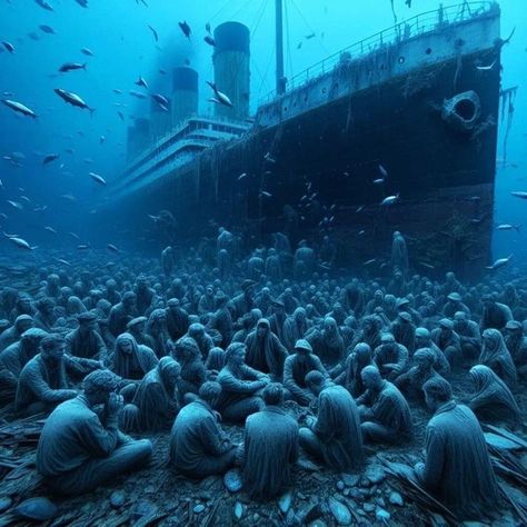 Titanic Tattoo, Titanic Art, Titanic Underwater, Real Titanic, Post Apocalyptic City, Titanic Facts, Titanic History, Titanic Ship, Underwater Pictures