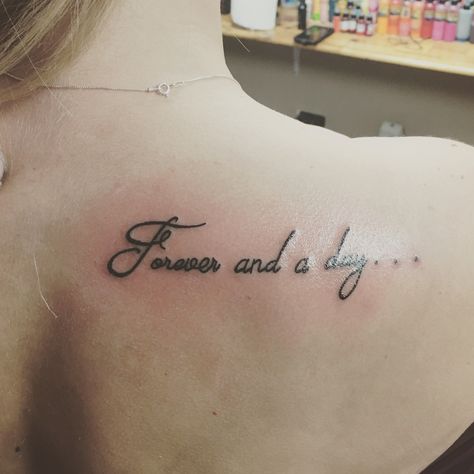 Forever and a day. ❤️️ Forever And A Day Tattoo Ideas, Forever 15 Tattoo, Forever And A Day Tattoo, Tattoo Forever And Always, Tattoo Ideas Always And Forever, Always And Forever Arm Tattoo, Always And Forever Tattoo Fonts, Create A Tattoo, White Ink Tattoo