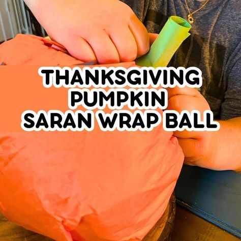 Thanksgiving Saran Wrap Ball Game (Fun Friendsgiving Games) - how to play the plastic wrap ball game for Thanksgiving or fun Friendsgiving activities. Funny group game for holidays and family favorite activity! #friendsgiving #thanksgivinggame #ballgame #groupgame Thanksgiving Games Outdoor, Thanksgiving Punch Game, Simple Prizes For Games, Girl Scout Thanksgiving Meeting Ideas, Family Activity For Thanksgiving, Pin The Feather On The Turkey Game, Thanksgiving Turkey Hunt Game, Friendsgiving Thankful Activities, Thanksgiving Mystery Game