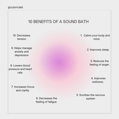 10 benefits of a sound bath. Sound Therapy Benefits, Benefits Of Sound Bath, Sound Healing Benefits, Sound Bath Healing, Sound Bath Benefits, Healing Studio, Sound Baths, Bath Benefits, Wellness Space