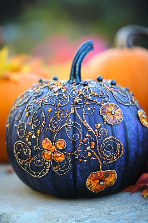 "Bring your pumpkins to life with unique Pumpkin Carving Alternatives! 🎃✂️ Perfect for creating eye-catching displays that stand out. 🌟✨ #CreativeHalloween #PumpkinDesign #NoCarveDecor" Fancy Pumpkins Decorating, Traditional Pumpkin Carving, Pumpkin Carving Alternatives, Unique Pumpkin Carving, Halloween Pumpkin Painting Ideas, Pumpkin Diorama, Halloween Pumpkin Painting, Painted Pumpkin Ideas, Decorating Pumpkins