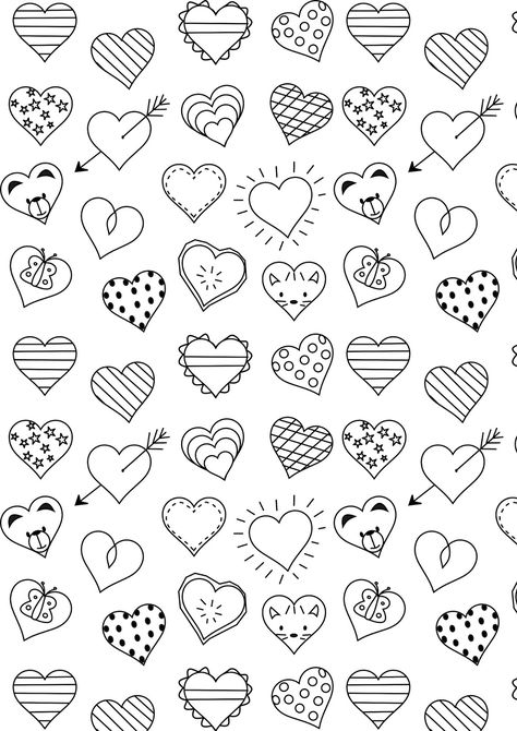 MeinLilaPark – DIY printables and downloads: Free printable heart coloring page - ausdruckbare Ausmalseite - freebie Sketch Note, Free Printable Planner Stickers, Heart Doodle, Heart Coloring Pages, Heart Printable, Planner Printables Free, Bullet Journal Doodles, Printable Planner Stickers, Journal Doodles