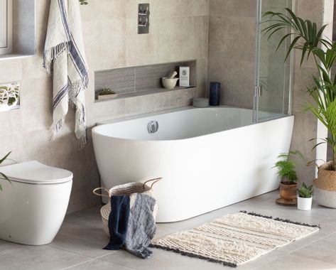 20 Bathroom Design Ideas That Will Transform Your Space | Homebuilding Freestanding Bath With Shower, Modular Bathrooms, Shower Over Bath, Bath Screens, Bathroom Shop, Corner Shower, Unique Bathroom, Family Bathroom, Bathroom Design Small