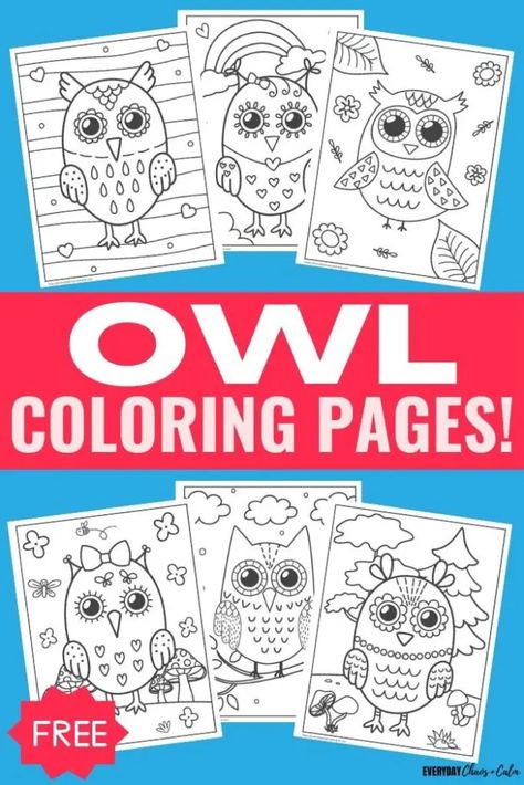 17 Cute Owl Coloring Pages For Kids Owl Coloring, Owl Coloring Pages, Art Activities For Kids, Owl Art, Easy Crafts For Kids, Nature Crafts, Cute Owl, Coloring Book Pages, Diy Arts And Crafts