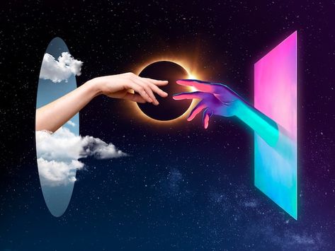 Metaverse Aesthetic, Hands Reaching For Each Other, Metaverse Design, Meta Verse, 3d Visual, 3d Hand, Motion Graphics Design, Cover Art Design, Retro Logos