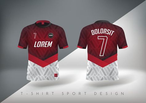 Red Tshirt Design Ideas, Sports Jersey Design T Shirts, Red Jersey Design, Sports Jersey Template, Sport T Shirt Design, Volleyball Jersey Design, Sports Apparel Design, Polo T Shirt Design, Jersey Ideas