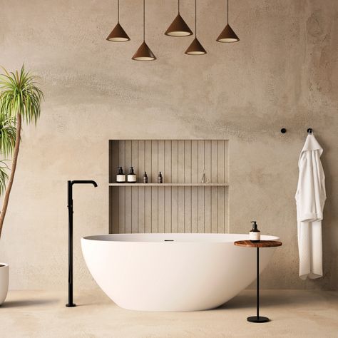 A freestanding bath immediately elevates the bathroom from an everyday practical space to one of indulgent relaxation. A statement piece and a treat for easing away the cares of the day, a freestanding bath will never go out of fashion. Find out why our BeyondStone baths take bathing to the next level. #34stjohn #beyondstone #bath #freestandingbath #luxurybathroom #bathroomdesign Toilet Vanity Unit, Timeless Bathroom Design, Walk In Shower Enclosures, Wet Room Shower, Steel Bath, Timeless Bathroom, Black Bathroom Accessories, Standing Bath, Freestanding Bath