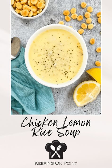 Cream Of Chicken Rice, Lemon Chicken Rice Soup, Greek Lemon Rice Soup, Greek Soup, Slow Cooker Lemon Chicken, Lemon Rice Soup, Greek Lemon Rice, Keeping On Point, Easy Chicken Soup