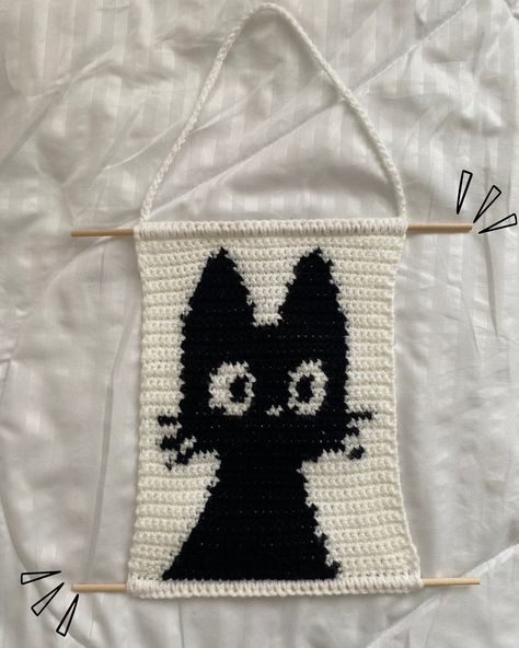 wall hangings have arrived!! calling out all cat lovers out there this is the perfect decor for you 🐈‍⬛🤍 -custom orders/designs can be made -colors can be customized #crochet #crochetlove #crochetersofinstagram #crochetinspiration #crochetcoaster #abudhabi #abudhabibusiness #abudhabicrochet #abudhabicrochetcraft #crochetcoasters #crochetbusiness #crochetbusinessowner #crochetlover #tapestrycrochet #tapestry #cattapestry #catsofinstagram #cat #smallbusiness #smallbusinessowner Crochet Cat Tapestry, Easy Crochet Tapestry, Cat Crochet Tapestry, Crochet Tapestry Ideas, Cat Tapestry Crochet, Simple Tapestry Crochet, Crochet Wall Tapestry, Tapestry Crochet Ideas, Easy Tapestry Crochet Patterns