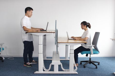 H shape for double people workstation Tumblr, Standing Table Office, L Shaped Desk Layout, Desk Layout Office, Desk Layout Classroom, Dual Office Ideas Home, Desk Layout Ideas, Home Industrial Design, Office For 2