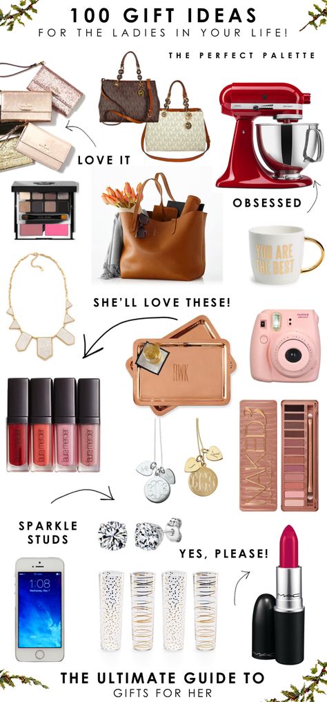 100 Gift Ideas for the Ladies In Your Life! http://www.theperfectpalette.com/2015/11/100-gift-ideas-for-ladies-in-your-life.html Creative Birthday Ideas, Birthday Ideas For Her, Dream Gift, 50th Gifts, Birthday Gift Ideas, Holiday Gift Guide, Xmas Gifts, Craft Gifts, Cute Gifts