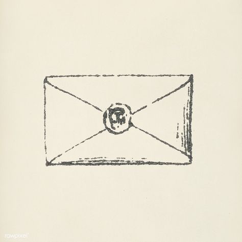 Envelope icon from L'ornement Polychrome (1888) by Albert Racinet (1825–1893). Digitally enhanced from our own original 1888 edition. | premium image by rawpixel.com Envelop Illustration, Envelope Sketch, Envelope Drawing, Old Envelope, Envelope Tattoo, Envelope Illustration, Envelope Icon, Arrow Illustration, Tattoo Inspiration Men