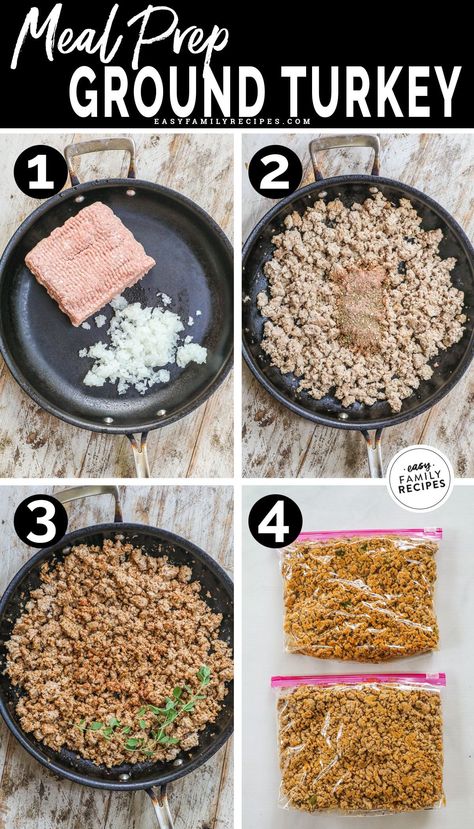 This Seasoned Ground Turkey is a meal prep staple! This ground turkey recipe quick to make, stores beautifully, and is seasoned to perfection. This seasoned ground turkey is packed with flavor, but versatile enough to be enjoyed in a number of different recipes! Make a big batch and store it in the fridge or freezer for easy dinners ready to go. Just a few basic ingredients and 15 minutes to make. Best Seasoning For Ground Turkey, How To Season Ground Turkey, Meal Prep Ground Turkey, Turkey Fried Rice, Ground Turkey Seasoning, Seasoned Ground Turkey, Ground Turkey Crockpot Recipes, Ground Turkey Recipe, Ground Turkey Meal Prep