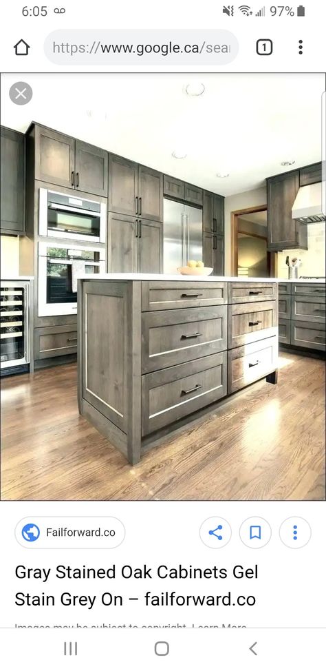 Kitchens With Gray Stained Cabinets, Grey Stained Kitchen Cabinets Wood, Grey Hickory Kitchen Cabinets, Grey Stained Oak Cabinets, Grey Brown Stained Cabinets, Dark Gray Stained Kitchen Cabinets, Grey Stained Wood Cabinets, Grey Wood Stain Cabinets, Gray Brown Cabinets