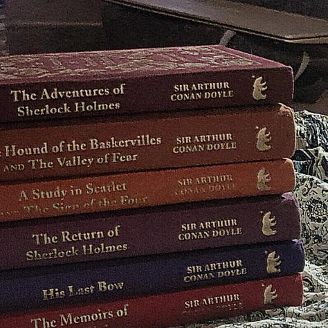 Reading Sherlock Holmes Aesthetic, Sherlock Holmes Astethic, Sherlock Holmes Books Collection, Detective Fiction Aesthetic, Arthur Conan Doyle Sherlock Holmes, Sherlock Book Aesthetic, Vintage Sherlock Holmes, Sherlock Holmes Books Aesthetic, Sherlock Holmes Vibes