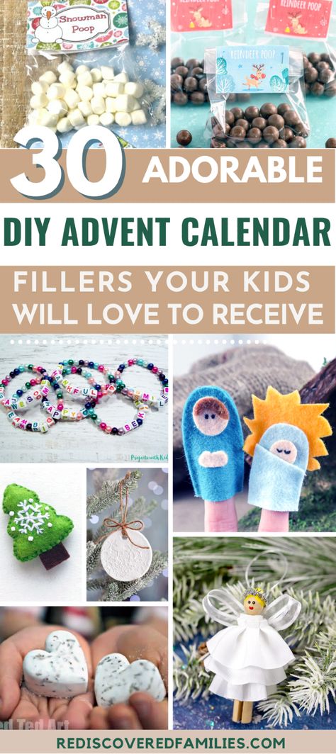 Looking for DIY Advent calendar fillers that your kids will love? We’ve got 30 ideas that are for creating a personalized countdown to Christmas. Each day brings a new handmade surprise, making this Christmas tradition for kids extra special. Easy Advent Calendar For Kids, Advent For Preschoolers, Handmade Advent Calendar Ideas, Advent For Toddlers, Advent Calendar Ideas Diy Kids, Diy Advent Calendar Gift Ideas, Toddler Advent Calendar Ideas, Advent With Kids, Kids Advent Calendar Ideas