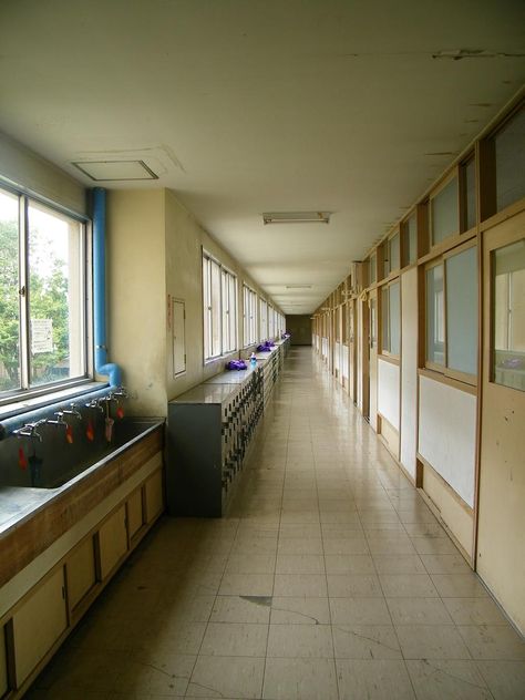 Japanese School Hallway by JeanneABeck on DeviantArt School Hallway, Classroom Interior, Japanese High School, School Hallways, School Interior, Natsume Yuujinchou, Kushina Uzumaki, School Sets, Japan Aesthetic