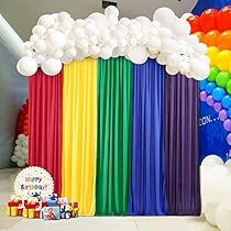 Rainbow Birthday Party Decorations, Rainbow Birthday Decorations, Rainbow Backdrop, Backdrop Curtains, Rainbow Party Decorations, Birthday Party Photography, Baby Shower Girl, Unicorn Birthday Party, Rainbow Birthday Party