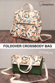 Diy Foldover Bag, Canvas Crossbody Bag Pattern, Handbag Tutorial Sewing, Multi Pocket Bag Pattern, Sewingtimes Tutorials, Quilted Bags And Totes Patterns, Sew Crossbody Bag, Diy Purses And Bags, Sew Handbag