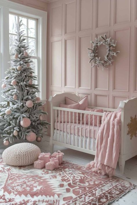 50 Simply Adorable Baby Girl Nursery Ideas You’ll Love! Baby Girl Nursery Christmas Tree, Baby Girl Rooms Nursery, Elegant Baby Girl Nursery, Swan Room, Nursery Room Colors, Baby Girl Nursery Ideas, Baby Cook, Girl Nursery Ideas, Nursery Room Themes