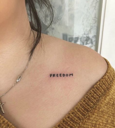 Tattoo Ideas Aesthetic, Neck Tattoo Ideas, Freedom Tattoos, Verse Tattoos, Text Tattoo, Classy Tattoos, Discreet Tattoos, Feminine Tattoos, Little Tattoos