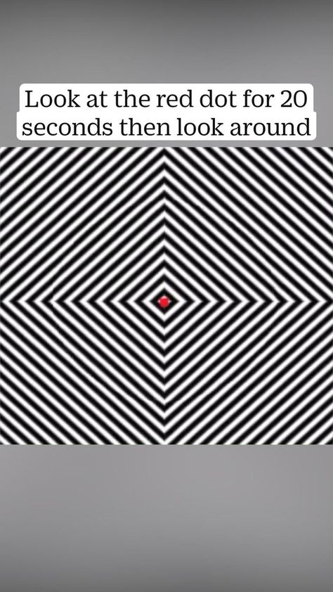 Look at the red dot for 20 seconds then look around in 2022 | Funny mind tricks, Cool mind tricks, Cool illusions Humour, Cool Mind Tricks, Funny Optical Illusions, Funny Illusions, Illusions In Videos, Cool Illusions, Funny Mind Tricks, Cool Optical Illusions, Oddly Satisfying Videos