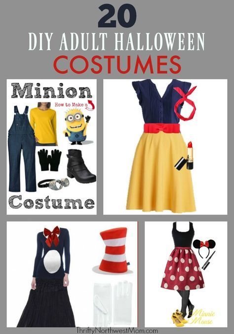 Get inspired by these 20 DIY Adult Halloween Costumes to show off your creativity. via @thriftynwmom Disney Costumes For Women, Diy Adult Halloween Costumes, Disney Hall, Costumes For Work, Disney Costumes Diy, Meme Costume, Party Decorations Diy, Teacher Halloween Costumes, Mascaras Halloween