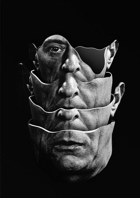 Arnold Schoenberg - Quartet - Handmade collage created in 2014. Matthieu Bourel, Three Faces, Surreal Photos, Photographie Portrait Inspiration, A Level Art, Collage Artists, 인물 사진, Vintage Photographs, Surreal Art