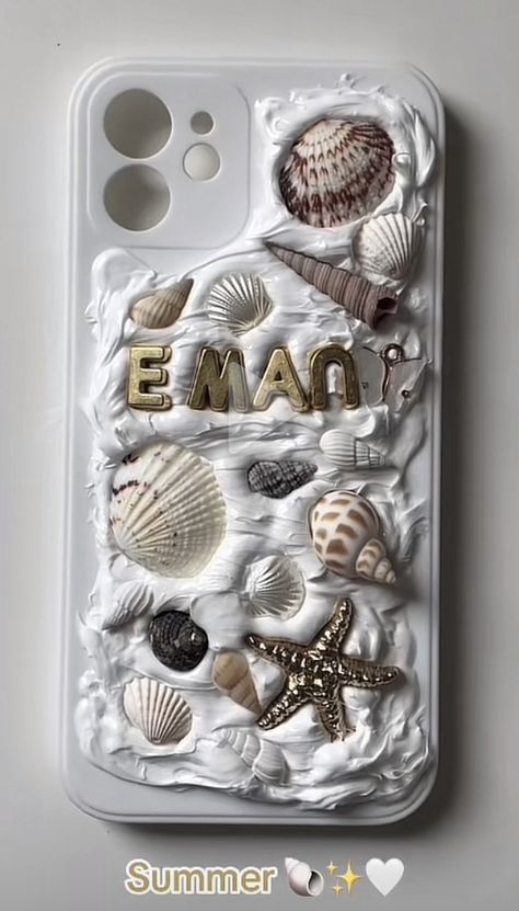 Seashell Phone Case, Beach Phone Case, Summer Phone Cases, Mermaid Diy, Flower Gift Ideas, Pretty Phone Cases, Diy Resin Crafts, Aesthetic Phone Case, Ceramics Ideas Pottery