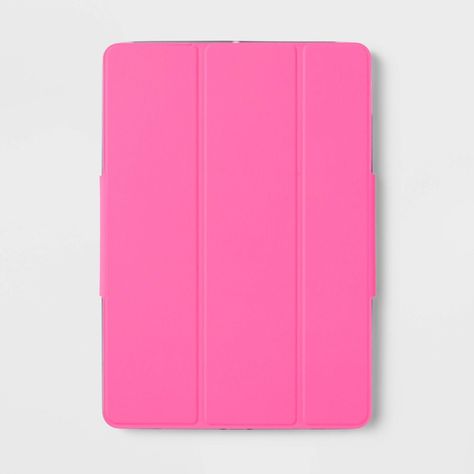 Keep your iPad safe with the Apple iPad 10.2-inch and 10.5-inch and Pencil Case in neon pink from heyday™. This case combines functionality and style with a built-in stylus holder for easy use and portability. The raised edges protect the buttons and camera from drop damage and the front cover stays in place with a magnetic hold to keep the screen safe. Made for ultimate convenience, the front cover also transforms into a durable tri-fold stand to hold your iPad upright while you use it for work Ipad Cases Cute, Preppy Pencil Pouch, Preppy Ipad Case, Preppy Electronics, Ipad Case Pink, Pink Ipad Case, Ipad Things, Preppy Phone Case, Preppy School Supplies