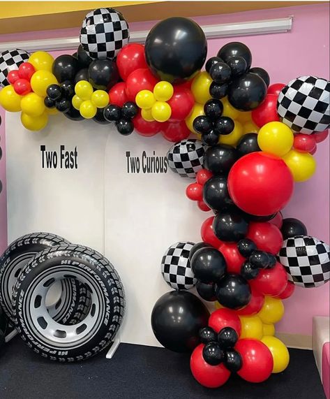 DIY RACE CAR BALLOON ARCH KIT #balloons #balloonarch #balloongarland #balloondecor #balloonbackdrop #partyideasforkids #partydecoration #partydeco #birthdayparty #birthdaypartyideas #birthdaydecoration #shopsmall #shopsmallbiz #racecarbirthday #racecar #boybirthdayparties #boybirthdayparty Nascar Balloon Arch, Racing Balloon Arch, Cars Balloon Decorations, Cars Balloon Arch, Car Balloon Decorations, Car Balloon Garland, Balloon Styling, Car Balloon, Balloon Cars