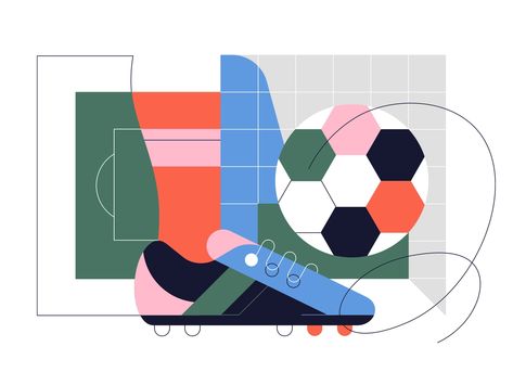 Soccer by koivo on Dribbble Sports Illustrations Design, Soccer Artwork, Soccer Images, Soccer Art, Football Illustration, Seed Kit, Finance Logo, Football Images, Sport Illustration