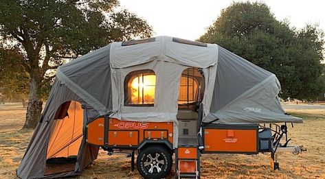 Have you ever wanted to go off-grid and camp out among nature whilst still having a few of your home comforts and luxury? Then a small off-road camper might just be what you need. You might wonder why off-road, why not just a regular old lightweight camper. Well, off-road campers, particularly popup ones, have been […] Opus Camper, Small Pop Up Campers, Best Pop Up Campers, Pop Up Campers, Teardrop Camper Plans, Folding Campers, Cargo Trailer Conversion, Trailer Tent, Air Tent