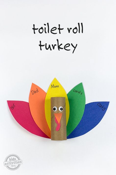 Great Thanksgiving craft for kids! Toilet Roll Turkey Toilet Paper Roll Turkey, Turkey Crafts Kids, Thanksgiving Crafts For Toddlers, Fun Thanksgiving Crafts, Thanksgiving Games For Kids, Kids Toilet, Thanksgiving Turkey Craft, Easy Thanksgiving Crafts, November Crafts