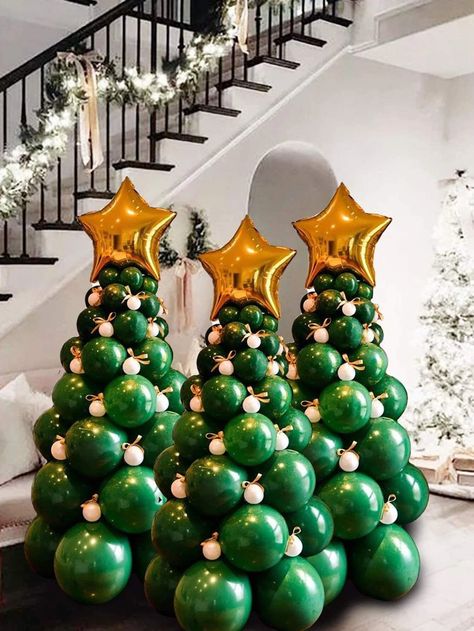 Balloon Tree, Christmas Balloon Decorations, Christmas Balloons, Office Christmas, Christmas Tree Design, Christmas Party Decorations, Noel Christmas, Xmas Party, Decoration Christmas